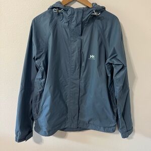 Helly Hansen Helly Tech Packable Waterproof Rain Jacket Blue Hood-Medium